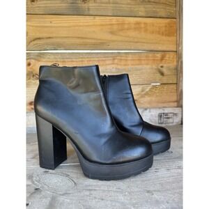 Divided By H&M‎ Boots Womens 39 Ankle Booties Platform Heel 0699601 Black US 8